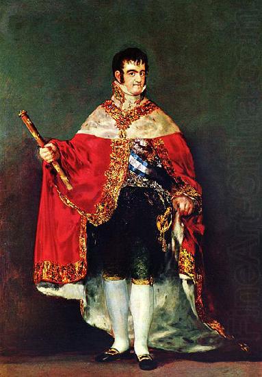 Francisco de Goya Portrait of Ferdinand VII of Spain in his robes of state china oil painting image